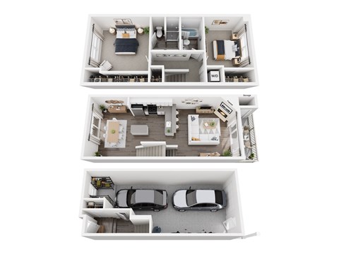 Floor plan for 2 beds, 2 baths, 1220 sqft